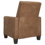 Benzara Leatherette Low Leg Recliner with Track Armrests and Stitched Details,Brown