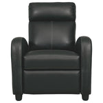 Benzara Leatherette Low Leg Recliner with Slope Armrests and Stitched Details,Black