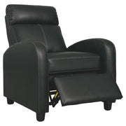 Benzara Leatherette Low Leg Recliner with Slope Armrests and Stitched Details,Black