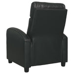 Benzara Leatherette Low Leg Recliner with Slope Armrests and Stitched Details,Black