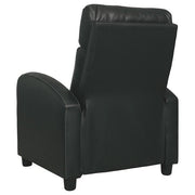 Benzara Leatherette Low Leg Recliner with Slope Armrests and Stitched Details,Black