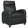 Benzara Leatherette Low Leg Recliner with Slope Armrests and Stitched Details,Black