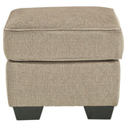 Benzara Fabric Upholstered Rectangular Ottoman with Welt Trim Details, Beige