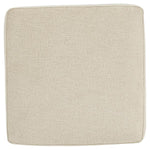Benzara Fabric Upholstered Oversized Square Ottoman with Tapered Block Legs, Beige