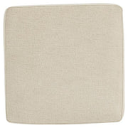 Benzara Fabric Upholstered Oversized Square Ottoman with Tapered Block Legs, Beige