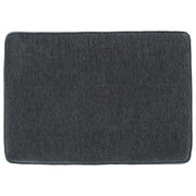 Benzara Fabric Upholstered Rectangular Ottoman with Tapered Block Legs, Gray
