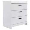 Benzara 3 Drawer Wooden Chest with Sled Base, Glossy White