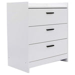 Benzara 3 Drawer Wooden Chest with Sled Base, Glossy White