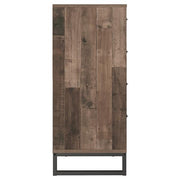 Benzara 4 Drawer Wooden Chest with Metal Legs, Brown and Black