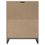 Benzara 4 Drawer Wooden Chest with Metal Legs, Brown and Black