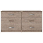 Benzara 6 Drawer Wooden Dresser with Sled Base, Beige