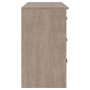 Benzara 6 Drawer Wooden Dresser with Sled Base, Beige