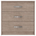 Benzara 3 Drawer Wooden Frame Chest with Sled Base, Beige