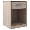 Benzara Single Drawer Wooden Nightstand with Open Shelf, Beige