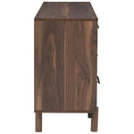 Benzara 6 Drawer Wooden Dresser with Grain Details and Block Legs, Brown