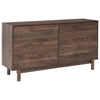 Benzara 6 Drawer Wooden Dresser with Grain Details and Block Legs, Brown
