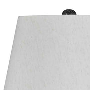 Benzara Metal Frame Table Lamp with Specled Base, Set of 2, Gray and White