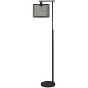 Benzara Metal Frame Floor Lamp with Caged Shade, Dark Bronze