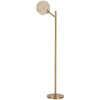 Benzara Metal Frame Floor Lamp with Glass Shade, Gold