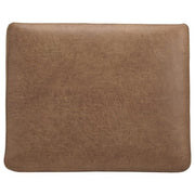 Benzara Mid Century Style Fabric Ottoman with Faux  Wood Tapered Round Legs, Brown