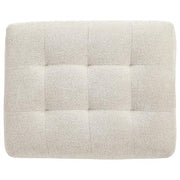 Benzara Fabric Ottoman with Button Tufted Padded Seat and Metal Legs, Light Gray
