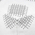 Benzara Handwoven Square Shaped Pouf with Criss Cross Pattern, Off White