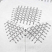 Benzara Handwoven Square Shaped Pouf with Criss Cross Pattern, Off White