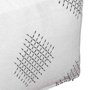 Benzara Handwoven Square Shaped Pouf with Criss Cross Pattern, Off White