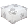 Benzara Handwoven Square Shaped Pouf with Criss Cross Pattern, Off White