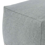 Benzara Handmade Square Shaped Pouf with Textured Details, Charcoal Gray