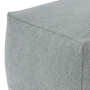 Benzara Handmade Square Shaped Pouf with Textured Details, Charcoal Gray
