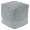 Benzara Handmade Square Shaped Pouf with Textured Details, Charcoal Gray