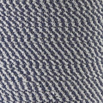 Benzara Round Shaped Fabric Basket with Braided Handles, Blue and White