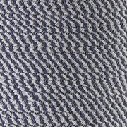 Benzara Round Shaped Fabric Basket with Braided Handles, Blue and White