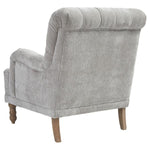 Benzara Diamond Tufted Back Fabric Accent Chair with Saddle Design Arms, Gray