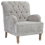 Benzara Diamond Tufted Back Fabric Accent Chair with Saddle Design Arms, Gray