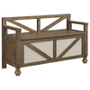 Benzara Wooden Storage Bench with Hinged Storage and Turned Feet, Brown
