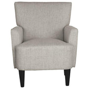 Benzara Fabric Accent Chair with Track Arms and Round Tapered Legs, Gray