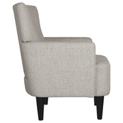 Benzara Fabric Accent Chair with Track Arms and Round Tapered Legs, Gray
