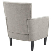 Benzara Fabric Accent Chair with Track Arms and Round Tapered Legs, Gray