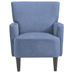 Benzara Fabric Accent Chair with Track Arms and Round Tapered Legs, Blue