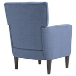 Benzara Fabric Accent Chair with Track Arms and Round Tapered Legs, Blue