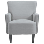 Benzara Fabric Accent Chair with Track Arms and Round Tapered Legs, Light Gray