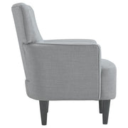 Benzara Fabric Accent Chair with Track Arms and Round Tapered Legs, Light Gray