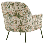 Benzara Fabric Accent Chair with Abstract Pattern and Angled Metal Legs,Multicolor