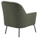 Benzara Fabric Accent Chair with Sleek Flared Track Arms and Metal Legs, Green