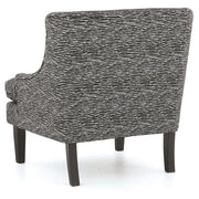 Benzara Wave Pattern Fabric Accent Chair with Sloped Arms and Wooden Legs, Black