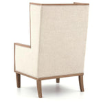 Benzara Wooden Frame Accent Chair with High Wingback and Track Arms,Beige and Brown