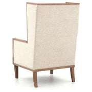 Benzara Wooden Frame Accent Chair with High Wingback and Track Arms,Beige and Brown