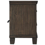 Benzara 2 Drawer Wooden Nightstand with Molded Detailed and Tapered Legs, Brown